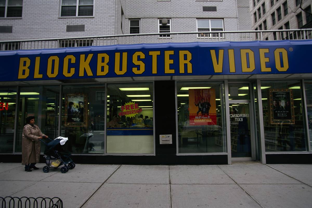 Entrance to Blockbuster Video Store