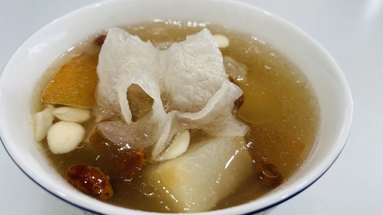 Pear Soup with Sea Coconut @Youcook asian pear recipes chinese medicine pear recipe