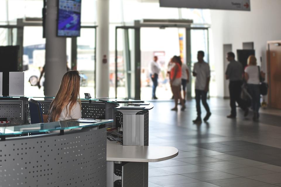 Recepción en un edificio